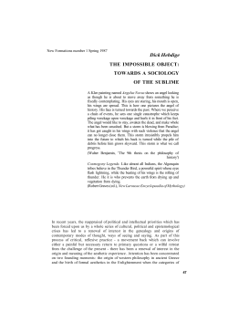 Dick Hebdige THE IMPOSSIBLE OBJECT: TOWARDS A