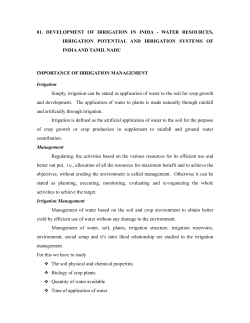 01. DEVELOPMENT OF IRRIGATION IN INDIA