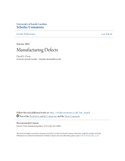 Manufacturing Defects - Scholar Commons