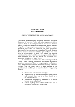 Post-Theory, Culture