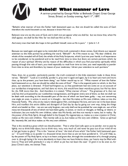 Behold - What Manner of Love