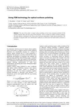 Using FEM technology for optical surfaces polishing
