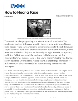 How to Hear a Face | Village Voice