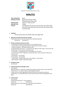 minutes - Bowls North Harbour