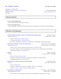 Dr. J&uuml;rgen Landes - Munich Center for Mathematical Philosophy