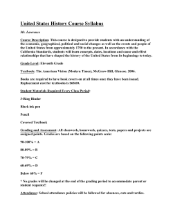 United States History Course Syllabus - Coast USD
