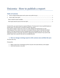 Unicenta - How to publish a report
