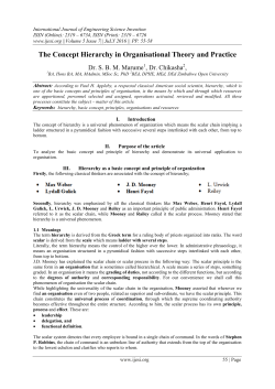 The Concept Hierarchy in Organisational Theory and Practice