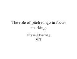 The role of pitch range in focus marking