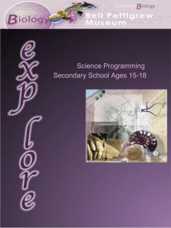 Science Programming Secondary School Ages 15-18