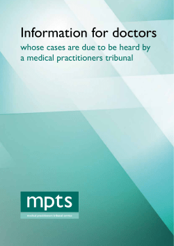Information for doctors whose cases are due to be heard by a
