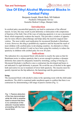Use Of Ethyl Alcohol Myoneural Blocks In Cerebal