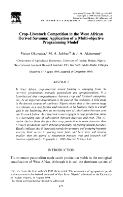 Crop-Livestock Competition in the West African Derived Savanna