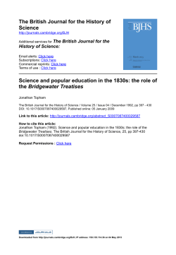 The British Journal for the History of Science Science and popular