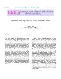 Update on Community Choirs and Singing in the United States