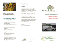 Kaivolution will collect - Who We Are