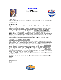 district governor`s message - District N4 Lions Clubs of