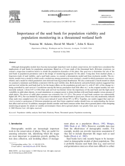 Importance of the seed bank - Washington and Lee University