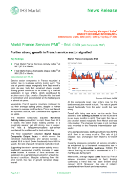Further strong growth in French service sector