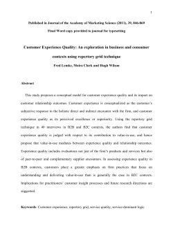 Customer Experience Quality: An exploration in business and