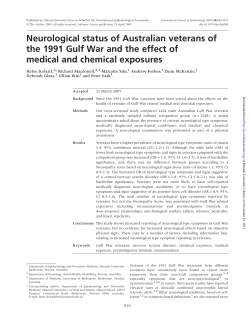 Neurological status of Australian veterans of the 1991 Gulf War and