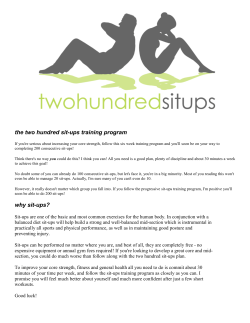 the two hundred sit-ups training program why sit-ups?