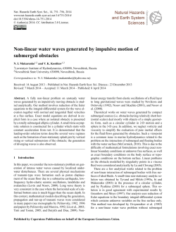 Non-linear water waves generated by impulsive motion of