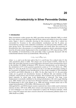 20 Ferroelectricity in Silver Perovskite Oxides
