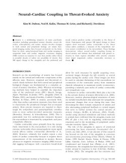 Neural&ndash;Cardiac Coupling in Threat-Evoked Anxiety
