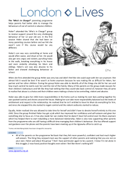 `Who`s In Charge?` parenting programme helps parents feel better