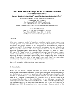 The Virtual Reality Concept for the Warehouse Simulation Model