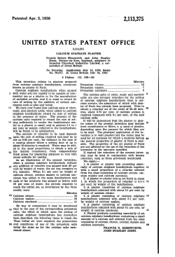 Calcium sulphate plaster