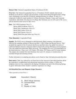 1 Dataset Title: National Longitudinal Study of Freshmen (NLSF
