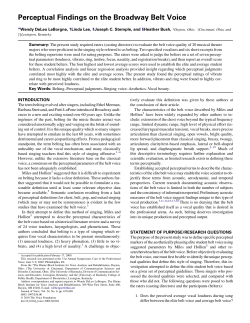 Perceptual Findings on the Broadway Belt Voice