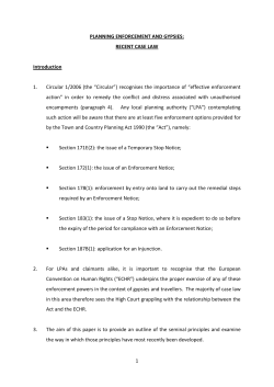 Gypsies and Planning: Where Are We Going?