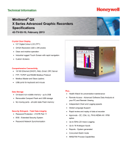 Minitrend&reg; QX X Series Advanced Graphic Recorders Specifications