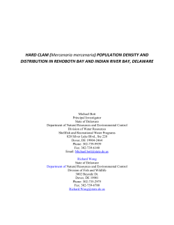 HARD CLAM (Mercenaria mercenaria) POPULATION DENSITY