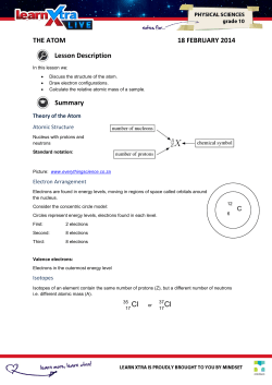 THE ATOM 18 FEBRUARY 2014 Lesson
