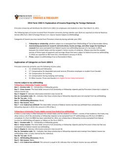 2014 Form 1042-S: Explanation of Income Reporting for Foreign