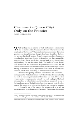 Cincinnati a Queen City? Only on the Frontier