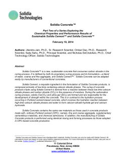 Solidia Concrete - Solidia Technologies