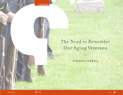 The Need to Remember Our Aging Veterans