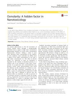 Osmolarity: A hidden factor in Nanotoxicology