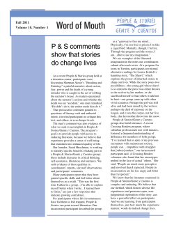 Fall 2011 - People and Stories