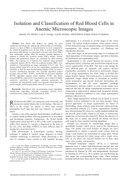 Isolation and Classification of Red Blood Cells in Anemic