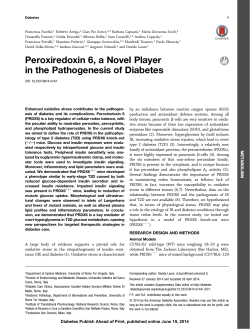 Peroxiredoxin 6, a Novel Player in the Pathogenesis of Diabetes