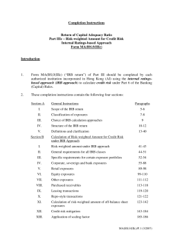 Completion Instructions Return of Capital Adequacy Ratio Part IIIc