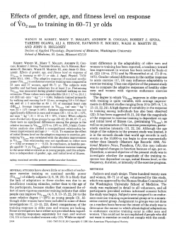 Effects of gender, age, and fitness level on response