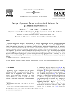 Image alignment based on invariant features for palmprint