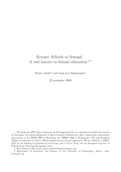 A real barrier to formal education